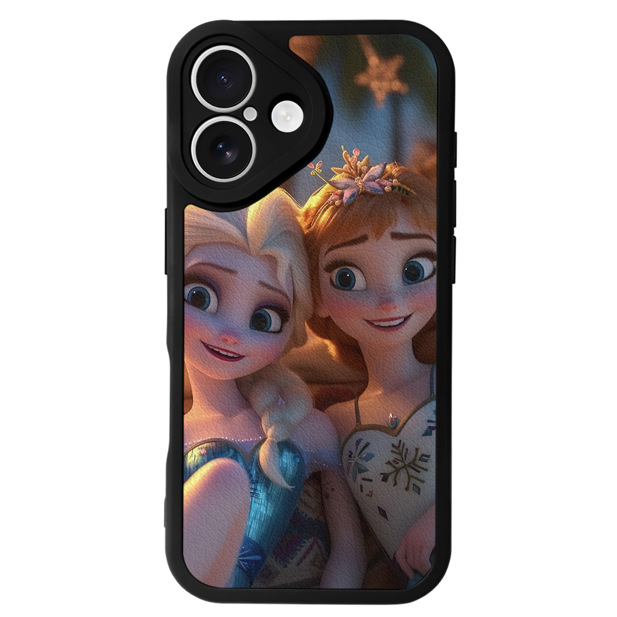 （画像用） アナと雪の女王 アンナ エルサ Frozen Anna Elsa 【iPhone 16シリーズ対応】シリコンスマホケース（レザー調） 材質：シリコン